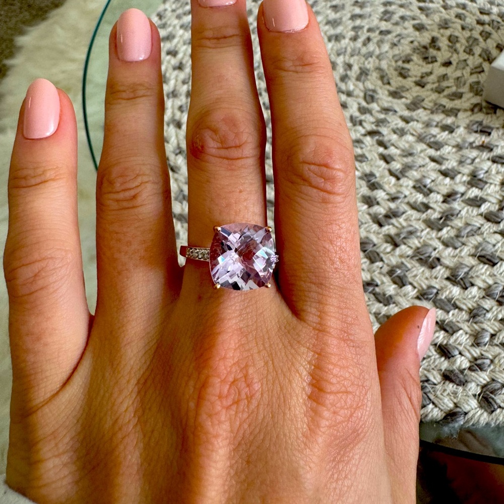 Pink Morganite Cathedral Style Ring